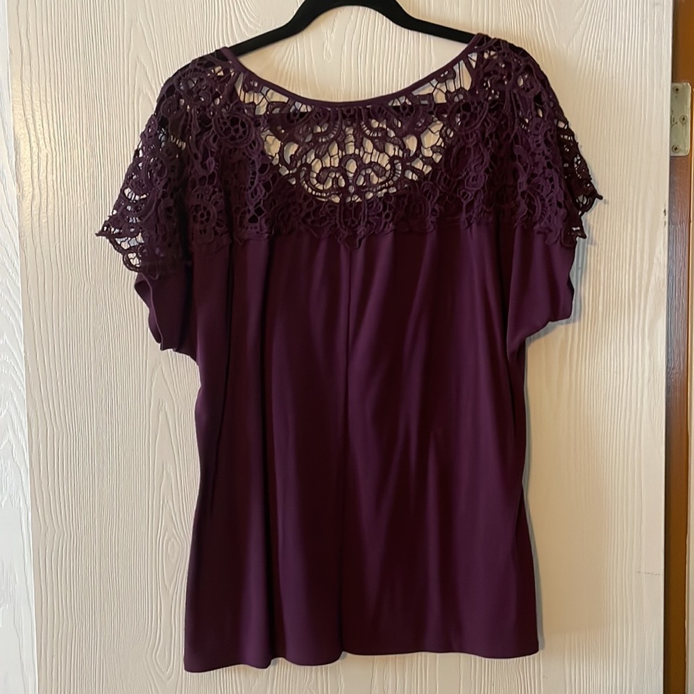 Vanity Wine color boho lace blouse - Picture 3 of 4